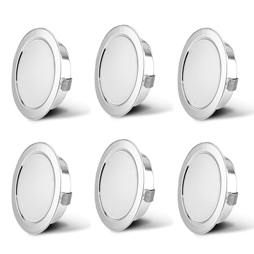 KYOTECH LED Einbaustrahler 230V G4 LED 3.5W 4000K Neutralweiß 260LM Möbel Einbaustrahler LED Möbeleinbauleuchte-unterbauleuchte küche led Bohrloch 55-58mm und 20mm Flache,6er Set von KYOTECH