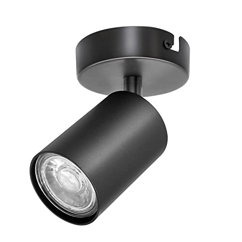 KYOTECH Schwarz 1-flammige Spotlampe LED Deckenleuchte Schwarz matt Spot drehbar und schwenkbar Spotleuchte Deckenstrahler für 1x GU10 Leuchtmittel Deckenlampe ohne Leuchtmittel KYOTECH Schwarz 1-flammige Spotlampe LED Deckenleuchte Schwarz matt Spot drehbar und schwenkbar Spotleuchte Deckenstrahler für 1x GU10 Leuchtmittel Deckenlampe ohne Leuchtmittel von KYOTECH
