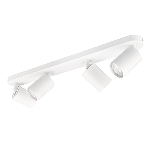 KYOTECH Weiss 4-flammige Spotlampe LED Deckenleuchte Weiß matt Spot drehbar und schwenkbar Spotleuchte Deckenstrahler für 4x GU10 Leuchtmittel Deckenlampe ohne Leuchtmittel von KYOTECH