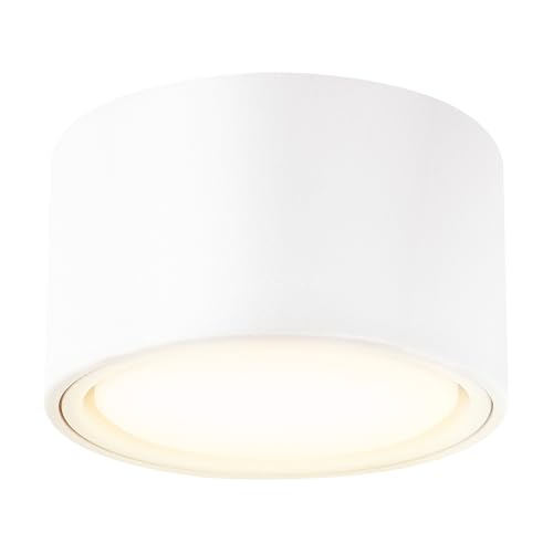 KYOTECH LED Aufputzleuchte Deckenleuchte flach mit LED GX53 230V 6W warmweiß 3000K,Decken Aufbauspot Ø95x55mm weiß rund von KYOTECH