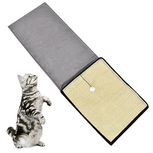 Couch Katzenkratzmatte, Katzen Kratzmatte, Katzen Kratzmatte Kratzschutz Sofa, Kratzbretter Katze, Sisal Kratzpappe Wand, Ecke Kratzbrett mit Plüsch Wandkratzbrett mit Kugel, für Katze Hunde(120x40cm) von KYSUN