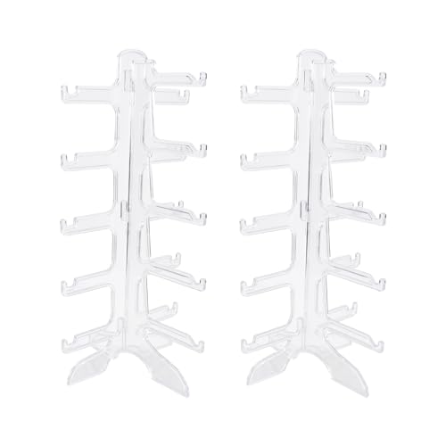 KYSUN 2 Stück Brillenständer,5-Lagen Brillen Aufbewahrungs Präsentationsregal,Sonnenbrille Display,Klarer Brillen Präsentationsregal für AufbewahrungSonnenbrillen,Myopia-Brillen,Planspiegel von KYSUN