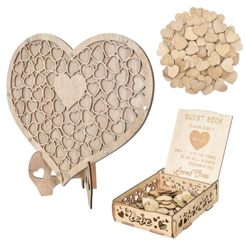 KYSUN Herz Gästebuch aus Holz, 3D Hochzeitsgästebuch Hochzeit Deko mit 100 Herzen, Personalisiert Empfangstisch Hochzeitszubehör für Verlobung Jubiläum Wedding Hochzeitsgeschenke Empfangsdekorationen KYSUN Herz Gästebuch aus Holz, 3D Hochzeitsgästebuch Hochzeit Deko mit 100 Herzen, Personalisiert Empfangstisch Hochzeitszubehör für Verlobung Jubiläum Wedding Hochzeitsgeschenke Empfangsdekorationen von KYSUN