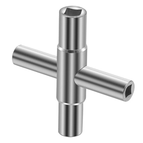 KYSUN Vierkantschlüssel, 4-Wege-Multifunktionsschlüssel Innenmaß 6.5mm/7mm/8mm/9mm Multifunktionale Cross Key Utilities Schlüssel Schaltschrankschlüssel, für Schaltschränke Wasserzähler Ventil von KYSUN
