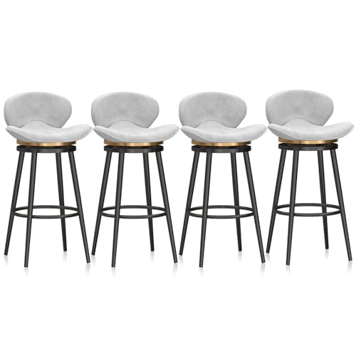 Moderne Barhocker aus Samt, drehbar, 2er-Set, stilvolle Kücheninselstühle mit Rückenlehne und Metall-Fußstütze für Esszimmer, 74 cm Höhe, 65 cm Moderne Barhocker aus Samt, drehbar, 2er-Set, stilvolle Kücheninselstühle mit Rückenlehne und Metall-Fußstütze für Esszimmer, 74 cm Höhe, 65 cm von KYTGFH
