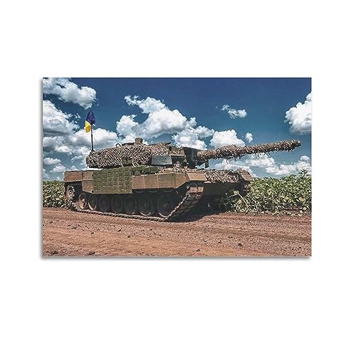 KYTIN Hauptschlachtpanzer Poster Ukrainischer Leopard 2 Dekorative Malerei Leinwand 30 x 45 cm von KYTIN