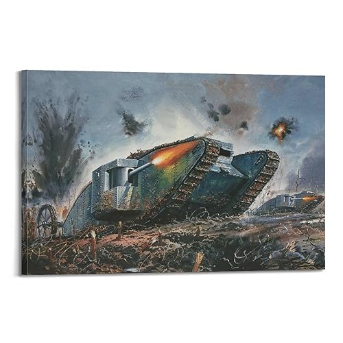 KYTIN Vintage WW1 Panzer Poster UK Mark I Tanks Dekorative Malerei Leinwand 30 x 45 cm KYTIN Vintage WW1 Panzer Poster UK Mark I Tanks Dekorative Malerei Leinwand 30 x 45 cm von KYTIn