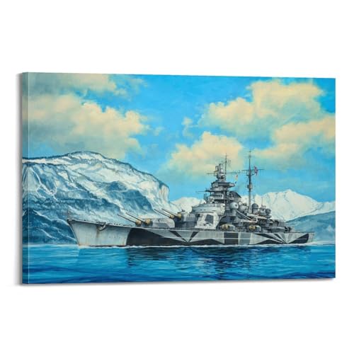 KYTIN WW2 Vintage Schlachtschiff Poster Deutsches Schlachtschiff Tirpitz Dekorative Malerei Leinwand 30 x 45 cm KYTIN WW2 Vintage Schlachtschiff Poster Deutsches Schlachtschiff Tirpitz Dekorative Malerei Leinwand 30 x 45 cm von KYTIn