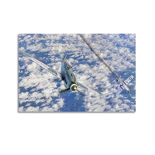 KYTIN WWII Fighter Poster Me109 G10 Dekorative Malerei Leinwand 40 x 60 cm von KYTIN