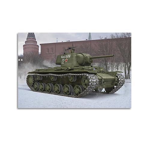 KYTIN WWII Vintage Panzer Poster Sowjetische KV-1 schwere Panzer dekorative Malerei Leinwand 30 x 45 cm von KYTIN