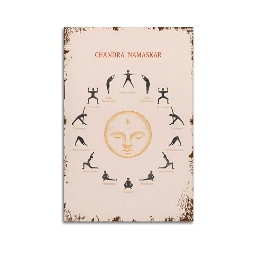 KYTIN Yoga-Poster Chandra Namaskar dekorative Malerei, Leinwand, 40 x 60 cm KYTIN Yoga-Poster Chandra Namaskar dekorative Malerei, Leinwand, 40 x 60 cm von KYTIN