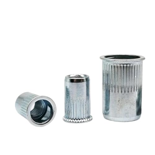 Blindnietmutter, 304 Edelstahl Carbon Aluminium Flach Senkkopf Nietmutter Einsatz(A carbon steel,100pcs M3) von KYUEPONG