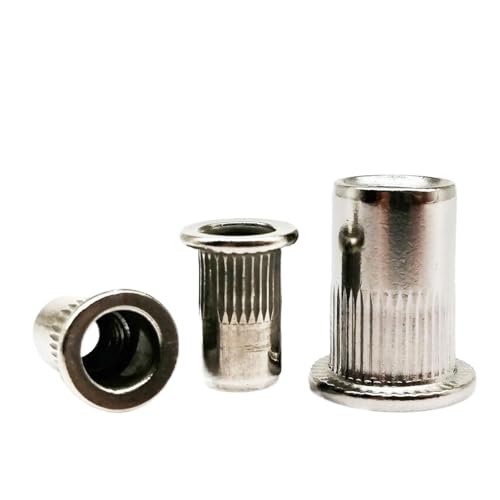 Blindnietmutter, 304 Edelstahl Carbon Aluminium Flach Senkkopf Nietmutter Einsatz(D stainless steel,100pcs M3) von KYUEPONG