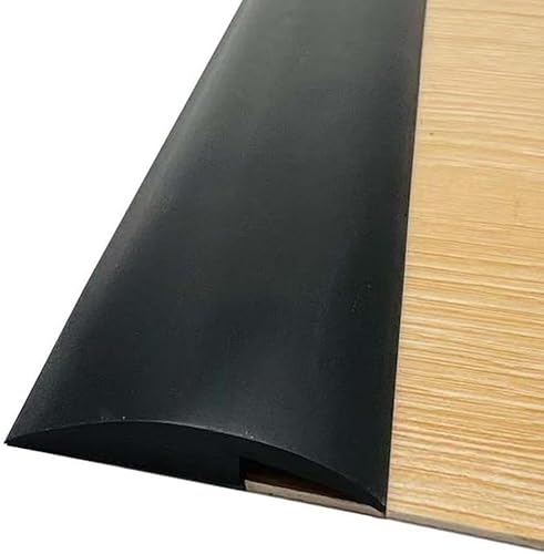 Bodenübergangsleiste, Bodenübergangsleisten, Teppichkantenleisten, Schwellenübergangsleisten, Höhe 8 mm, Fugenleisten Holz zu Fliesen, PVC-Türteiler (Farbe: G1)(Black) von KYUEPONG