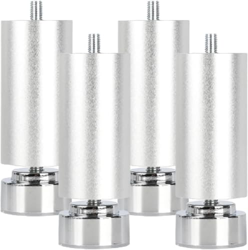 KYUEPONG Möbelstützbeine, 4X Metall Möbel Beine Verstellbare Tisch Beine Aluminium Legierung mit Gewinde Stem M10 von KYUEPONG