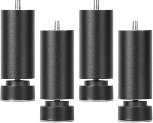 KYUEPONG Möbelstützbeine, 4er-Pack Möbelbeine aus Metall, verstellbare Tischbeine aus Aluminiumlegierung, mit Gewindeschaft M10 von KYUEPONG