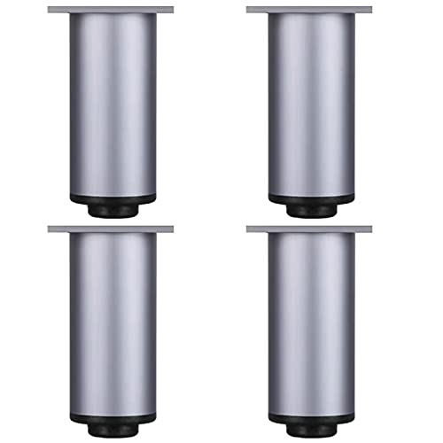 KYUEPONG Möbelstützbeine, Tischbeine aus Metall, verstellbare Füße, rund, Ersatz for Küchenschrank-Stützfüße, 4 Stück(Grey,6cm/2.4in) von KYUEPONG