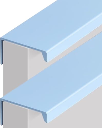 KYUEPONG Verdeckte Griffe, 2 Stück Kleiderschrank-Fingerkantengriff, verdeckter Griff, Schubladengriffe im modernen Stil(Blue,Length 150mm) von KYUEPONG