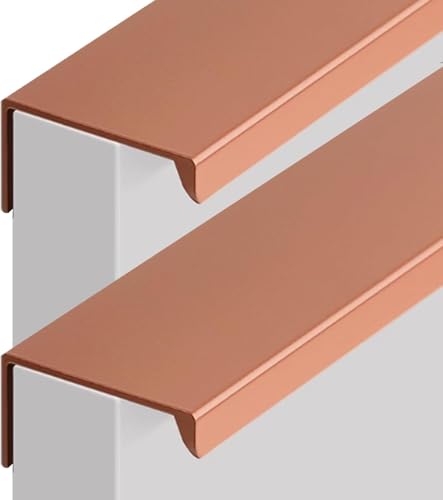 KYUEPONG Verdeckte Griffe, 2 Stück Kleiderschrank-Fingerkantengriff, verdeckter Griff, Schubladengriffe im modernen Stil(Coffee,Length 500mm) von KYUEPONG