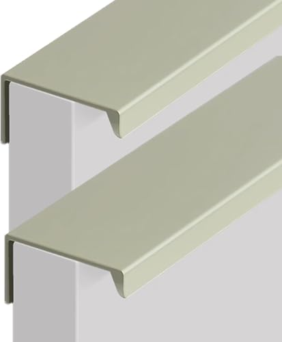 KYUEPONG Verdeckte Griffe, 2 Stück Kleiderschrank-Fingerkantengriff, verdeckter Griff, Schubladengriffe im modernen Stil(Green,Length 80mm) von KYUEPONG