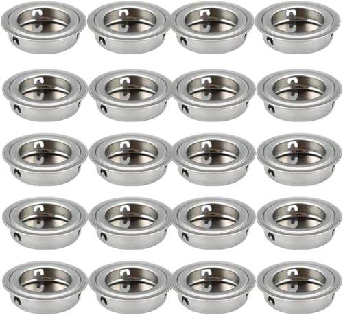 KYUEPONG Verdeckte Griffe, 20 Pcs Embedded Griff Runde Einbau Griffe Unsichtbare Schiebetür Ziehen(Flat Plane) von KYUEPONG