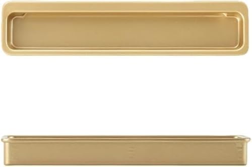 KYUEPONG Verdeckte Griffe, Schiebetürgriff mit Schlitz, eingebettete Schranktür, unsichtbare Kleiderschrank-Schubladenknöpfe, 1(Gold 128mm) von KYUEPONG