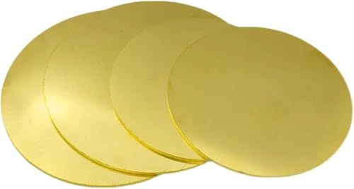 Messing Rundplatte,Messingblech, 4 Stück Messing-Rundplatten, Dicke 0,3 mm, Durchmesser 10–25 mm, geeignet for Bastelarbeiten, DIY-Modelle, Reparaturen,(Diameter 25mm) von KYUEPONG