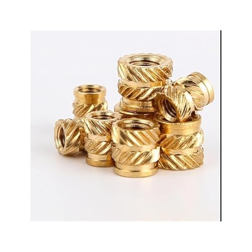 Rändelmuttern aus Messing,Gewindeeinsätze, 100 Stück Heat Set Insert Nuts Innengewinde Messing Rändeleinsätze Mutter Embed Teile Presspassung in Löcher for Drucken M3(M3x4.6x5.0) von KYUEPONG