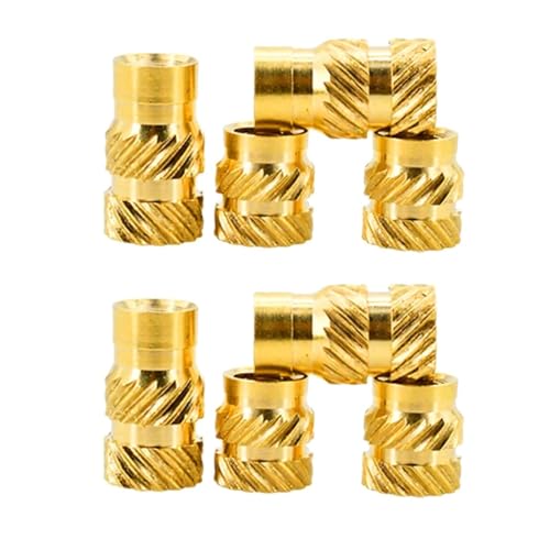 Rändelmuttern aus Messing,Gewindeeinsätze, 500 Stück M3 M4 Gewindeeinsatzmutter Messing Rändelmutter Hot Melt Heat Press Nutsert Eingebettete Kupfereinsatzmutter for Drucker(Length 6mm,M4(OD6mm)) von KYUEPONG