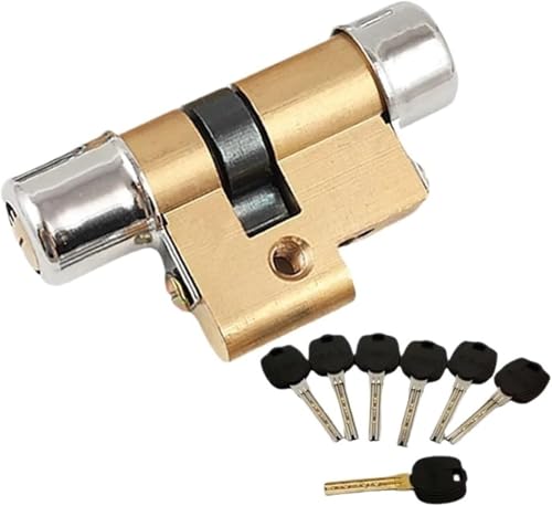 Schlosszylinder,Zylinderschloss, Mechanischer Türschlosskern mit Diebstahlschutz, Typ 13, Gehäuse, Halbmondschlüssel, rutschfester Safe-Türzylinder, 6 Schlüssel(A38xB42) von KYUEPONG