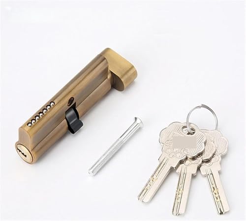 Schlosszylinder,Zylinderschloss, Türschloss-Zylinderkern aus Holz for den Innenbereich mit 3 Schlüsseln, Höhe 29 mm, Länge 70 mm, Zinklegierung, eine Seite geöffnet, schwarz-goldener Schließzylinder(Y Schlosszylinder,Zylinderschloss, Türschloss-Zylinderkern aus Holz for den Innenbereich mit 3 Schlüsseln, Höhe 29 mm, Länge 70 mm, Zinklegierung, eine Seite geöffnet, schwarz-goldener Schließzylinder(Y von KYUEPONG