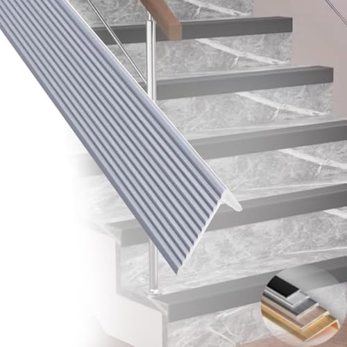 Treppenkantenprofil, Aluminium-Treppenkantenprofil, L-Formteil, Stufenleiste, Kantenschutz, Eckenschutz(Gray,50x30 mm) von KYUEPONG