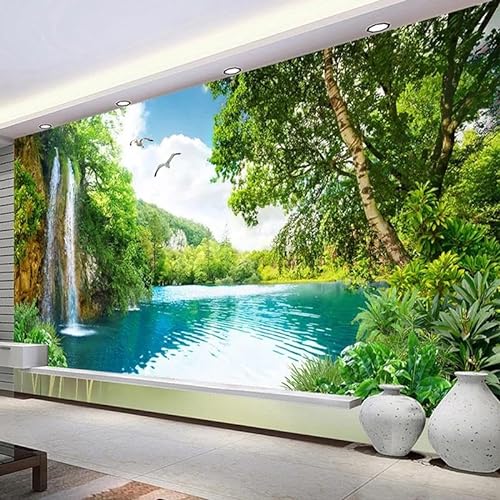 KYUMI 3D Landschaftsmuster Tapete für Wohnzimmer, Schlafzimmer, Sofa, TV Hintergrundwand, Innendekoration Malerei PVC Tapete von KYUMI
