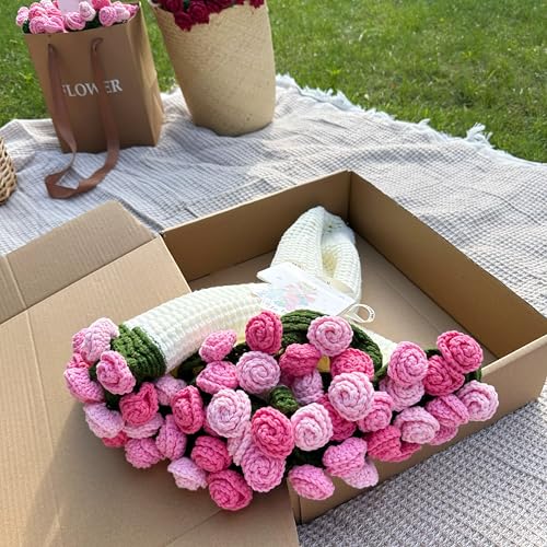 Häkeldecke mit Blumenstrauß: Handgefertigte Rosen-Überwurfdecke, weiche, leichte, runde Strickdecke für Frauen, Geschenke für Geburtstag, Valentinstag, Jahrestag, Heimdekoration (109,2 cm, dreifarbige Häkeldecke mit Blumenstrauß: Handgefertigte Rosen-Überwurfdecke, weiche, leichte, runde Strickdecke für Frauen, Geschenke für Geburtstag, Valentinstag, Jahrestag, Heimdekoration (109,2 cm, dreifarbige von KYWYOYOU