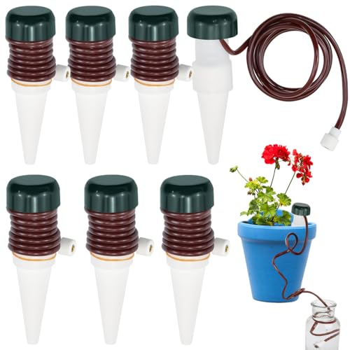 KYYGKY 8 Stück Bewässerung Zimmerpflanzen Pflanzen Bewässerung Wasserspender Selbstbewässerung Bewässerungssystem Balkon mit Schlauch Automatisches Bewässerungssystem für zimmerpflanzen und Blumen von KYYGKY