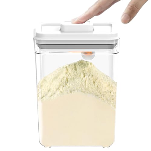 KYYGKY Luftdichte Aufbewahrungsbox Milchpulver-Spender mit Löffel 2.3L Formelbehälter Milchpulver-Kasten Behälter Pop Up Frischhaltedosen Versiegelter PulverbehäLter für Milchpulver und Lebensmitteln von KYYGKY