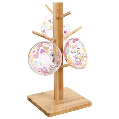 KYYGKY Tassenhalter Stehend Kaffeebecher Baum Tassen Regal Bambus Becherbaum Tassenregal Hängend Tassenständer Baumbecherhalter für Kaffeetassen Becher Küchentheke Tabletop von KYYGKY