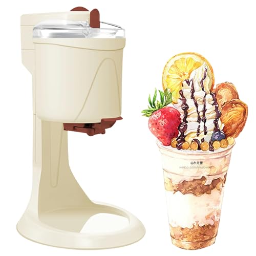 KYZTMHC Softeismaschine Schneekegelmaschine Sorbet-Slushie-Maker Softeismaschine Startseite Fruchtdessert Joghurtkegel-Eismaschine von KYZTMHC