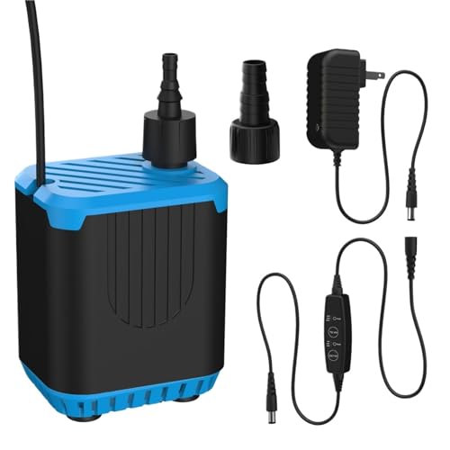 211GPH 12V DC 20W Ultra-leise Tauchwasserpumpe mit Timer-Adapter for Hydrokultur-Aquarien und Springbrunnen von KZEEVJTJY