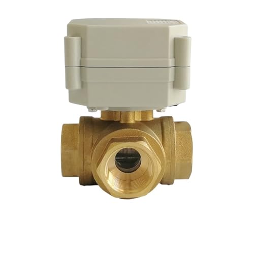 3/4'' 3 way horizontal type Motorized ball valve DN20 Brass electric ball Valve DC24V DC12V DC5V for Water Automatic Control(NPT THREAD_DC5V NONE_CR301) von KZEEVJTJY
