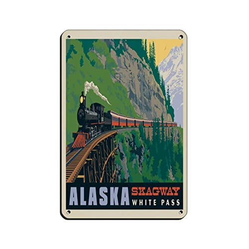 Metall-Blechschilder mit Alaska-Zug, für Zuhause, Küche, Restaurant, Wand, Clubhaus, Dekoration, Reise-Blechschilder, 20 x 30 cm Metall-Blechschilder mit Alaska-Zug, für Zuhause, Küche, Restaurant, Wand, Clubhaus, Dekoration, Reise-Blechschilder, 20 x 30 cm von KZIWQ