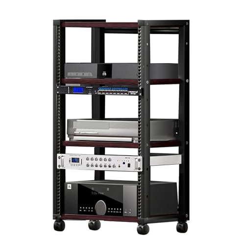 KZKZK 4 -Tier -AV -Medienständer, bewegliche Stereo -Audio -Rack -Stand, Audio -Komponenten -Rack, einstellbare Regalhöhe for Gaming Living Recording Room Theatre(White) von KZKZK
