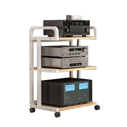 KZKZK 3 -Tier -AV -Medienstand mit Rädern, mobilen Stereo -Rack und Game Console Stand, for die Begegnung mit dem Living Recording Room(Color2) von KZKZK