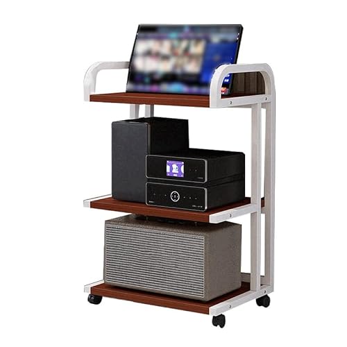KZKZK 3 -Tier -Audio -Rack -Turm, AV -Medienstand mit Rädern, TV -Unterhaltungszentrum Stereo -Komponenten Aufbewahrungsschrank for den Treffen mit dem Living Recording Room(Color3) von KZKZK