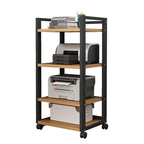 KZKZK 4 -Tier -AV -Medienständer, Stereo -Audio -Stand, Einstellbarer Heighuse Audio Rack Tower Player -Stand, mit Rädern for Home Office Theatre(Brown1) von KZKZK
