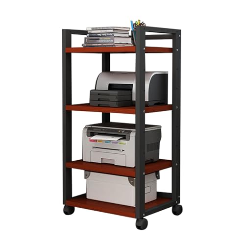 4 -Tier -AV -Medienständer, Stereo -Audio -Stand, Einstellbarer Heighuse Audio Rack Tower Player -Stand, mit Rädern for Home Office Theatre(Brown2) von KZKZK