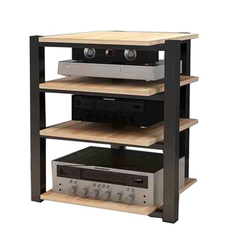 KZKZK 4-stufiger AV-Medienständer, höhenverstellbarer Audio-Rack-Tower-Player-Ständer, Stereo-Audio-Ständer mit Rollen, for Heimbüro-Theater(Brown) von KZKZK