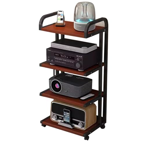 4tier AV Media Stand, Corner -TV -Konsole, AV -Medienkomponenten Stehen for Living Gaming Recording Room Theatre(Brown2) von KZKZK