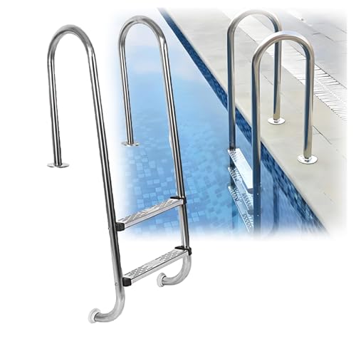 KZKZK Schwimmbadleiter, 2/3-stufige unterirdische Edelstahlstufen, for Wasserparks und Außenbäder, einfache Installation(2-steps1.0mm) von KZKZK