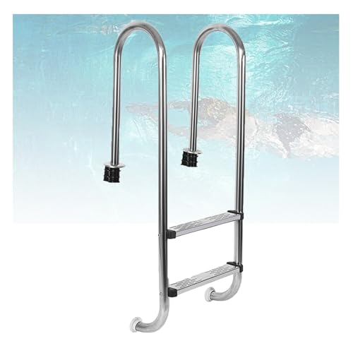 Poolleiter, mit 2-stufigen Edelstahlpedalen und Armlehne, for Wasserparks mit eingebauten Pools, einfache Installation(2-steps1.0mm) von KZKZK
